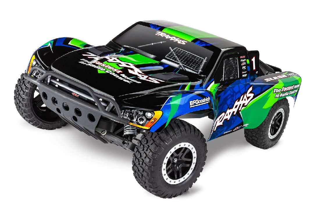 Traxxas Slash VXL: 1/10 Scale 2WD Brushless Short Course Racing Truck with TQi Traxxas Link Enabled 2.4GHz Radio System & Traxxas Stability Management (TSM) - Green