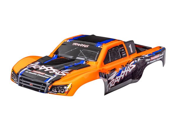 Traxxas Body, Slash® 4X4 (also fits Slash® VXL & Slash® 2WD),orange (painted, decals applied) (assembled with front & rear latches for clipless mounting)