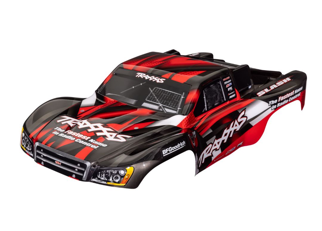 Traxxas Body, Slash 2WD Red (Painted, Decals Applied) - Click Image to Close