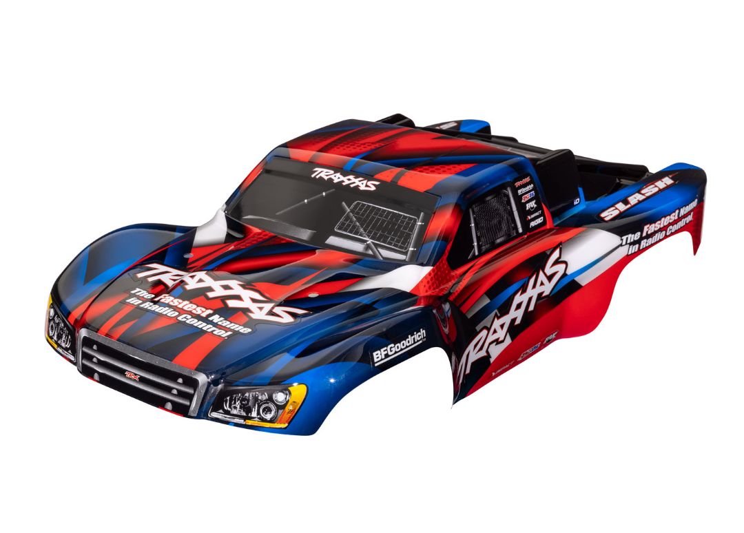 Traxxas Body, Slash 2WD Red & Blue (Painted, Decals Applied)