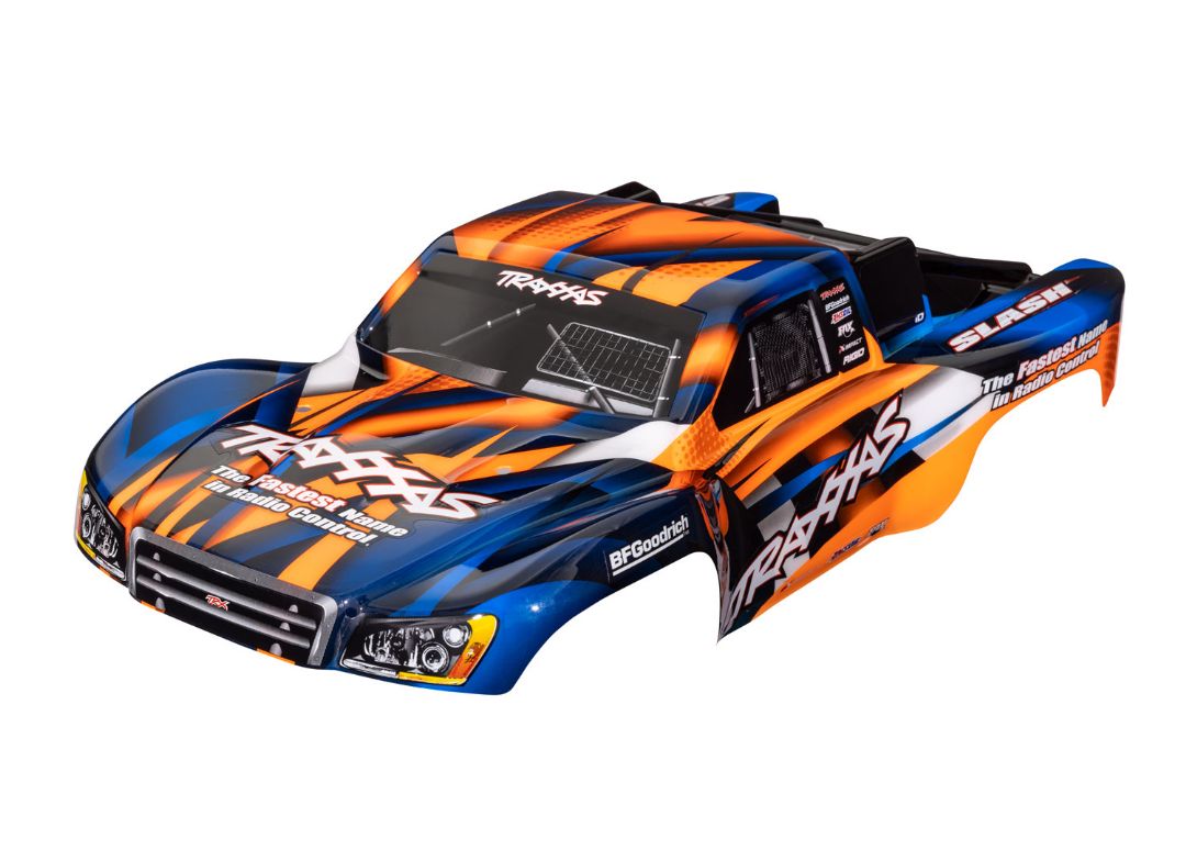 Traxxas Body, Slash 2WD Orange & Blue (Painted, Decals Applied)