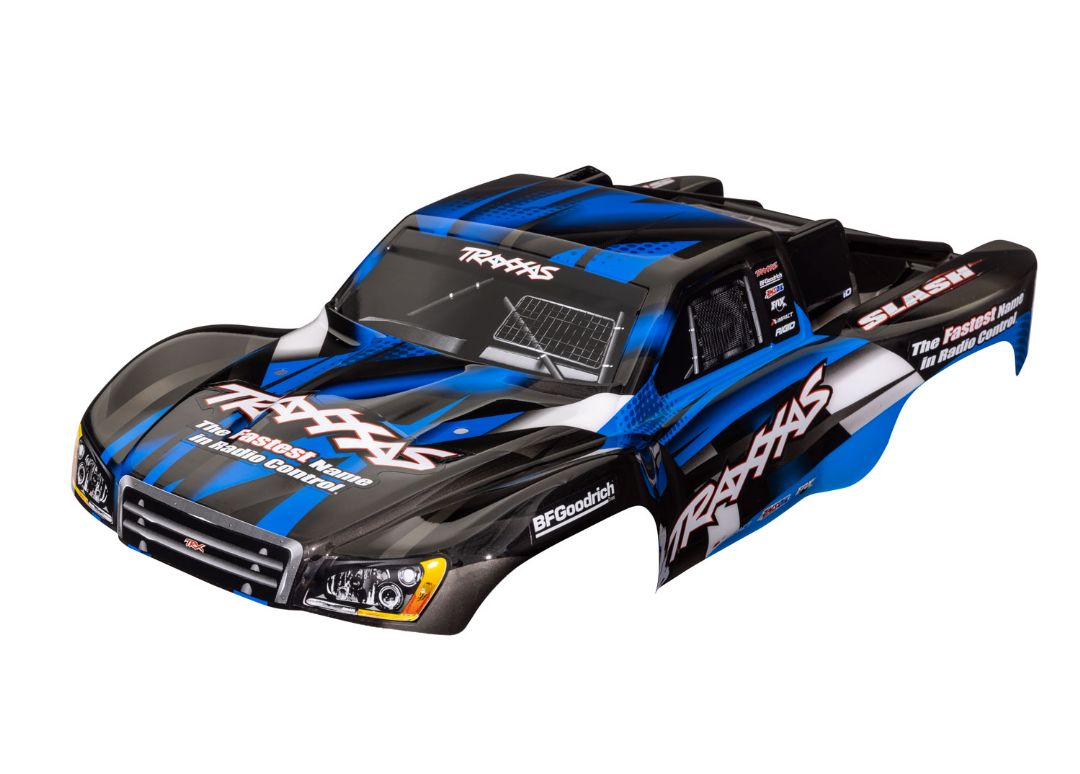 Traxxas Body, Slash 2WD Blue (Painted, Decals Applied) - Click Image to Close