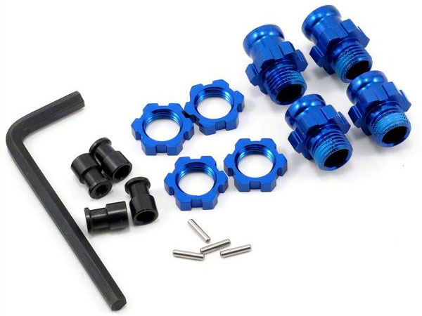 Traxxas Aluminum 17mm Wheel Adapter Set (Blue) (4)