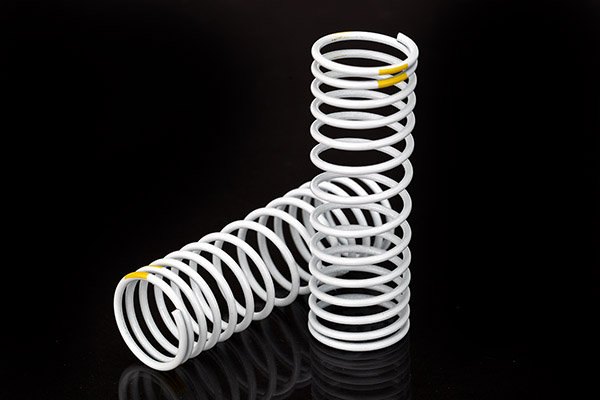 Traxxas Springs, Front (White) (Progressive, +20% Rate, Yellow Stripe) (2)