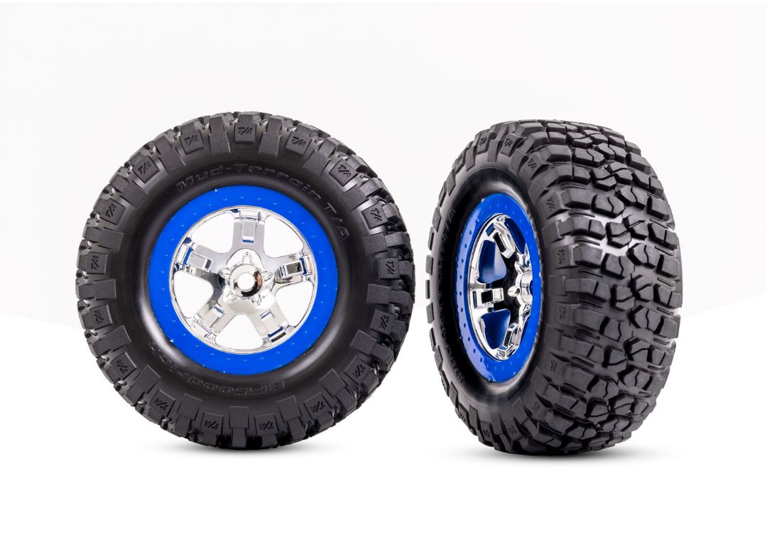 Traxxas 2wd Rear SCT Satin/Blue Beadlock BFGoodrich Mud