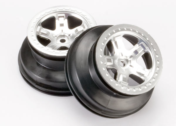 Traxxas Wheels, Sct Satin Chrome, Beadlock Style, Dual Profile (2.2