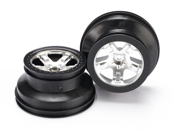 Traxxas Dual Profile Short Course Wheels (Satin Chrome/Black) (2