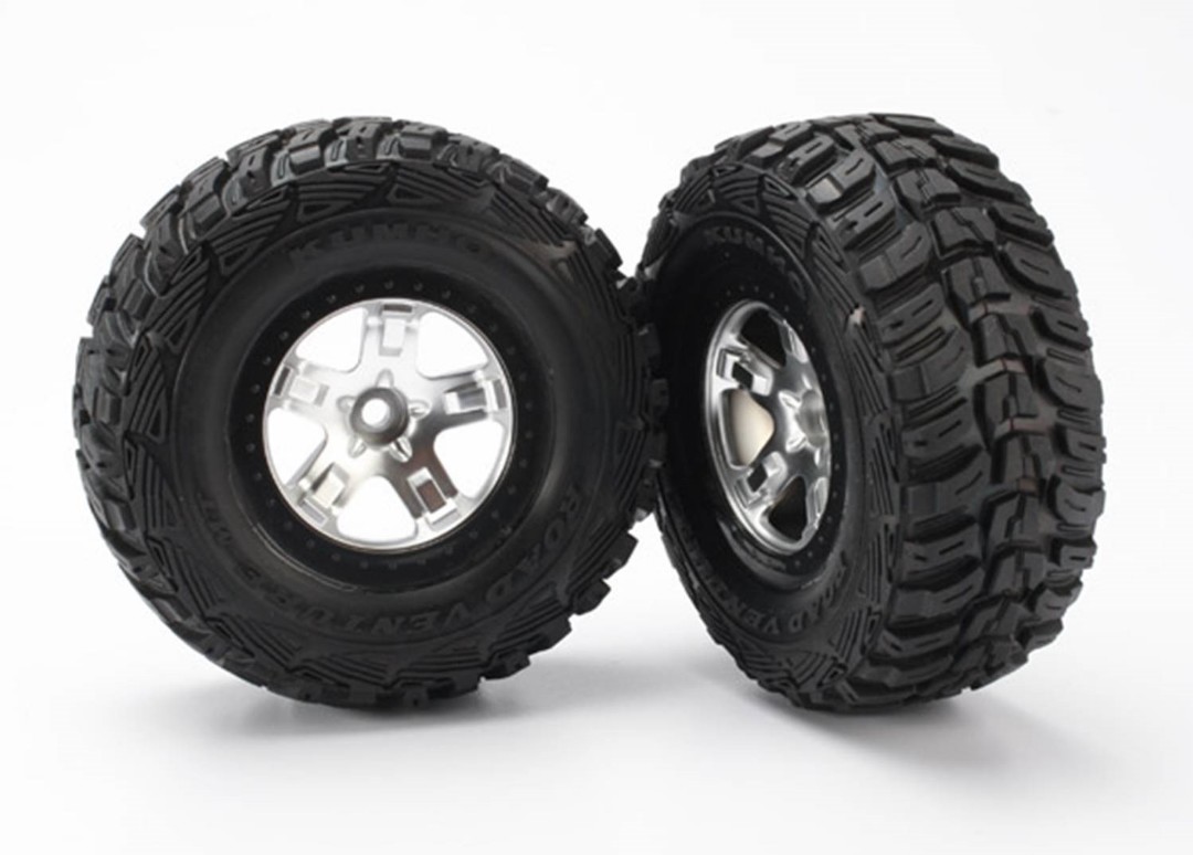 Traxxas Tires & wheels, assembled, glued (2) Front - Click Image to Close