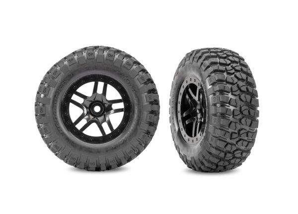 Traxxas SCT Black Split-Spoke & BFG Tires 4WD F/R, 2WD R (2)