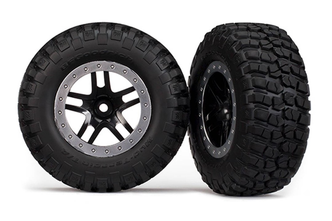 Traxxas Tires & wheels, assembled, glued - Click Image to Close