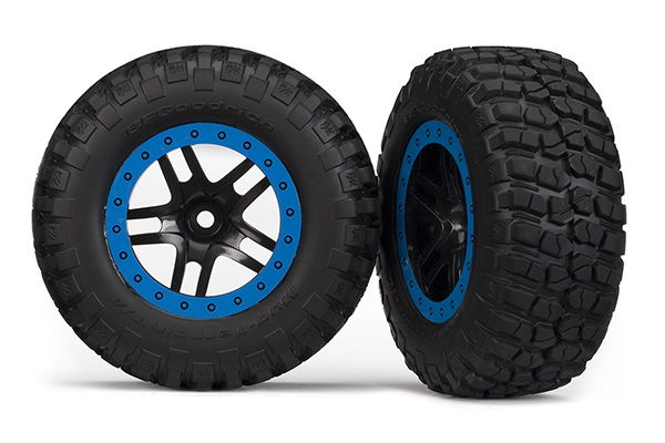 Traxxas BFGoodrich KM2 Front Tire (2) (Black/Blue) (Standard)