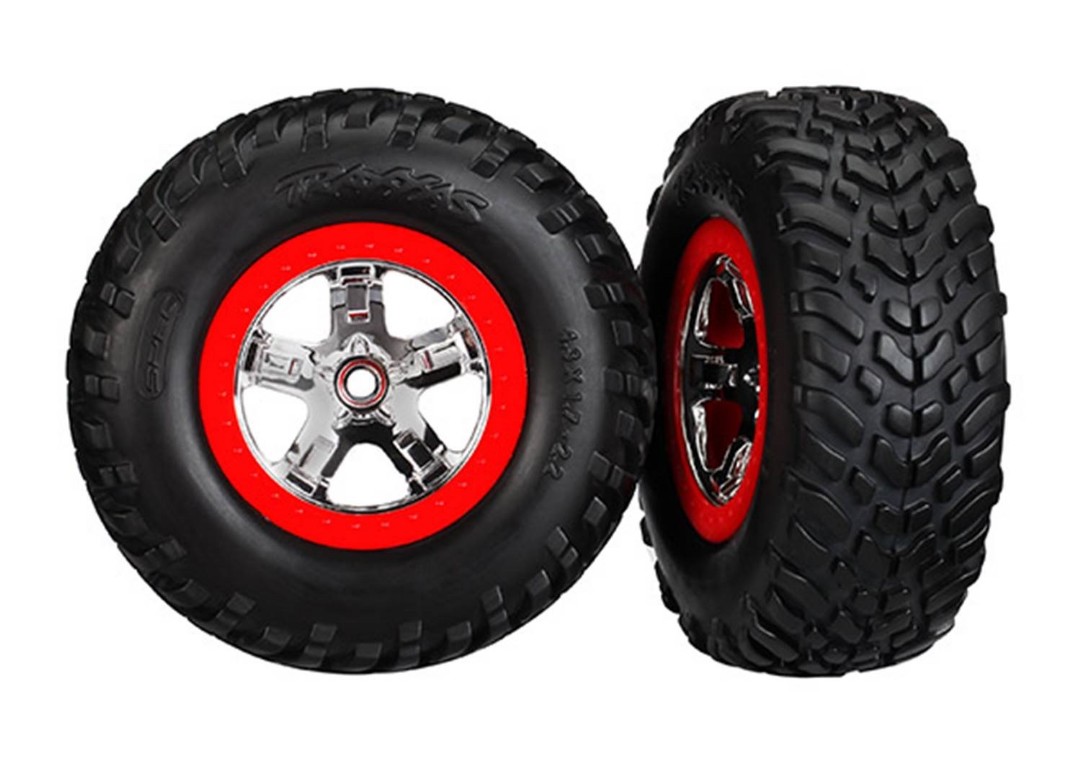 Traxxas Tires & wheels, assembled, glued - Click Image to Close