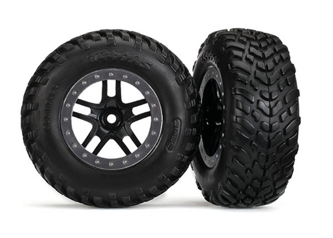 Traxxas Tires & wheels, assembled, glued 2WD Front - Click Image to Close