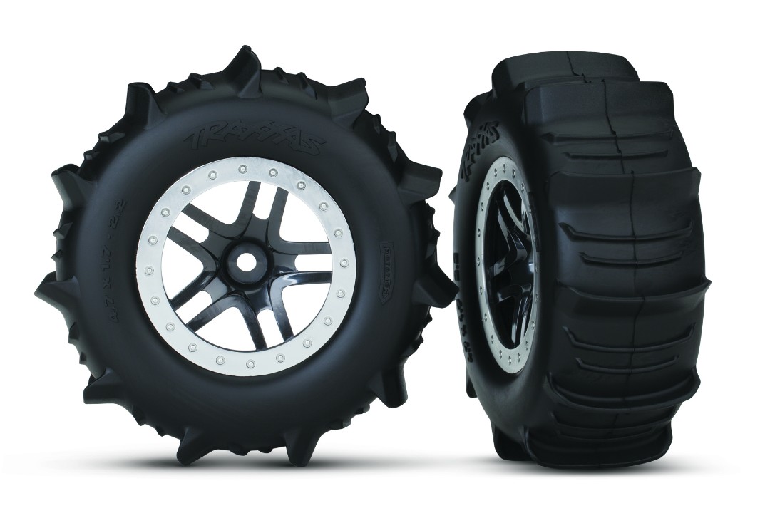 Traxxas Tires & Wheels, Ass., Glued 4wd F/R, 2wd Rear TSM Rated