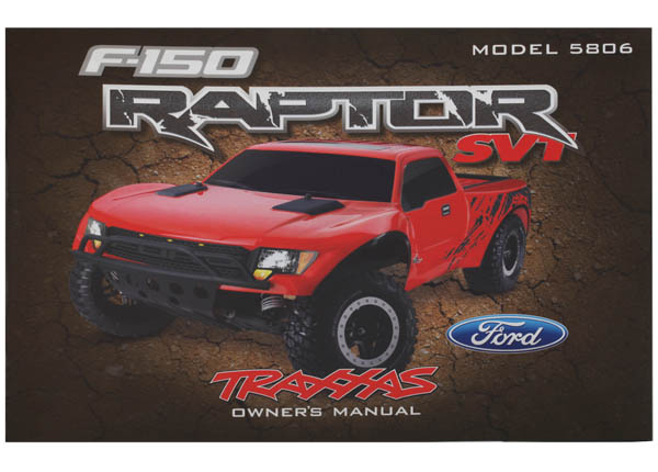 Traxxas Owner's Manual, Ford Raptor - Click Image to Close