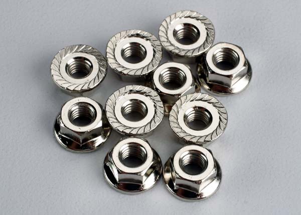 Traxxas Nuts, 4mm Flanged (10) - Click Image to Close