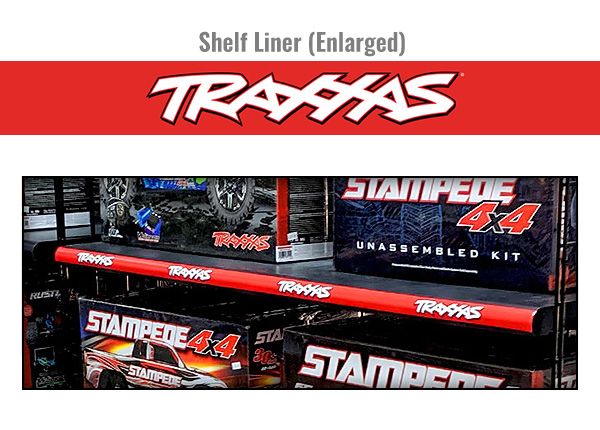 Traxxas Dealer Shelf Liner Red Vinyl - 48" - Adhesive Back - Click Image to Close