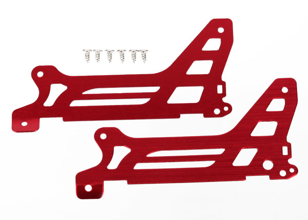 Traxxas Main Frame, Side Plate, Outer (2) (Red-Anodized) (Alumin