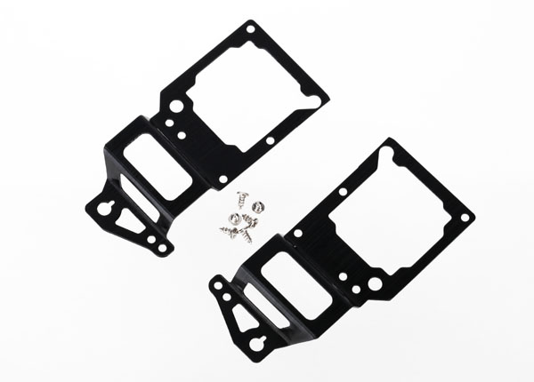 Traxxas Main Frame, Side Plate, Inner (2) (Black-Anodized) (Aluminum)/ Screws (6)