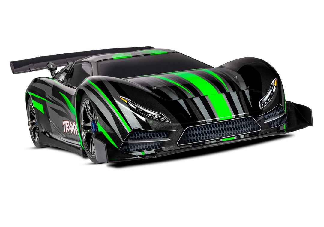 Traxxas XO-1 - 1/7th RTR Electric 4WD On Road Sedan Green - Click Image to Close