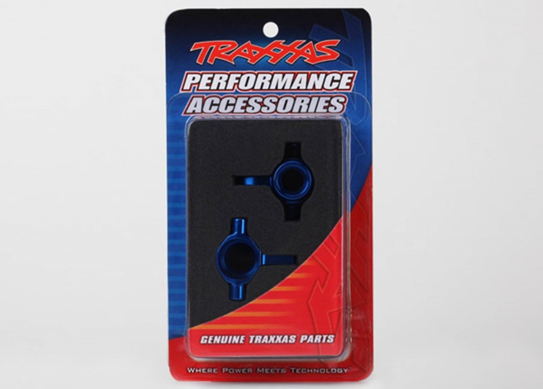Traxxas Steering Blocks, 6061-T6 aluminum, Left & Right (Blue)