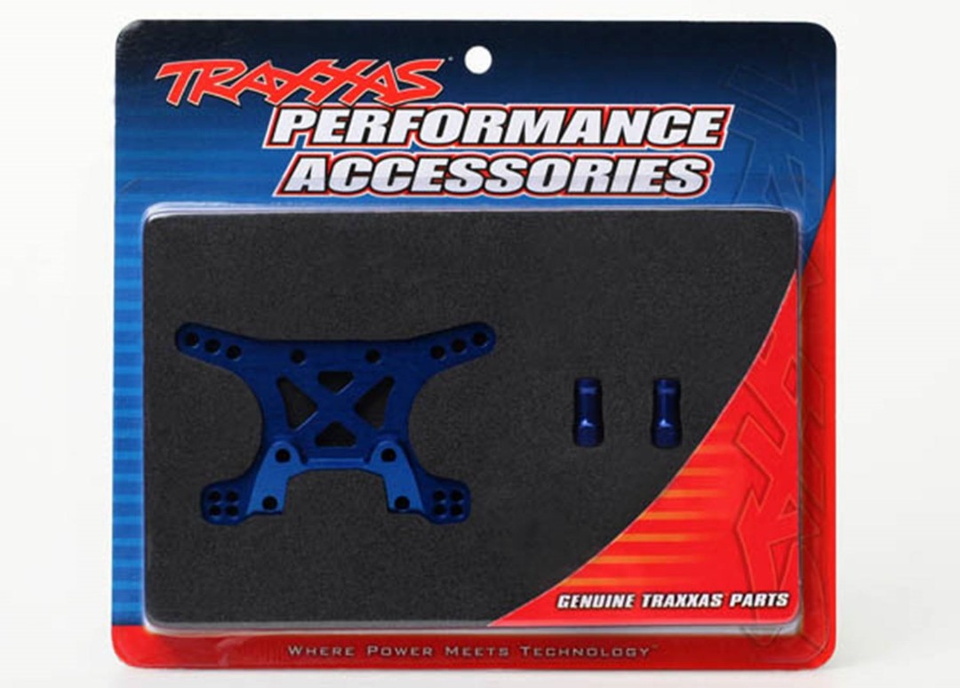Traxxas Shock Tower, Front, 7075-T6 Aluminum (Blue Anodized) - Click Image to Close