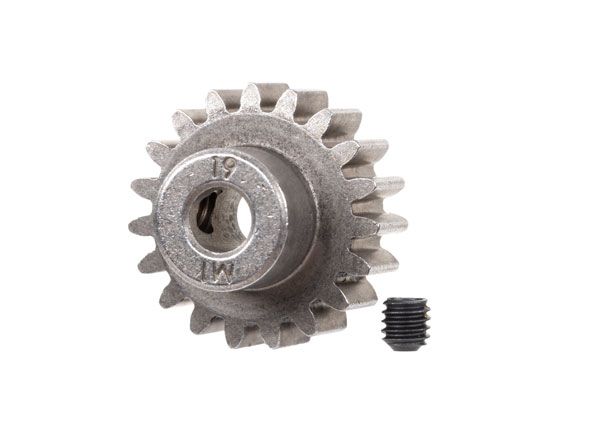 Traxxas Gear, 19-T Pinion (1.0 Metric Pitch) (Fits 5mm Shaft)/ Set Screw (For Use Only With Steel Spur Gears)