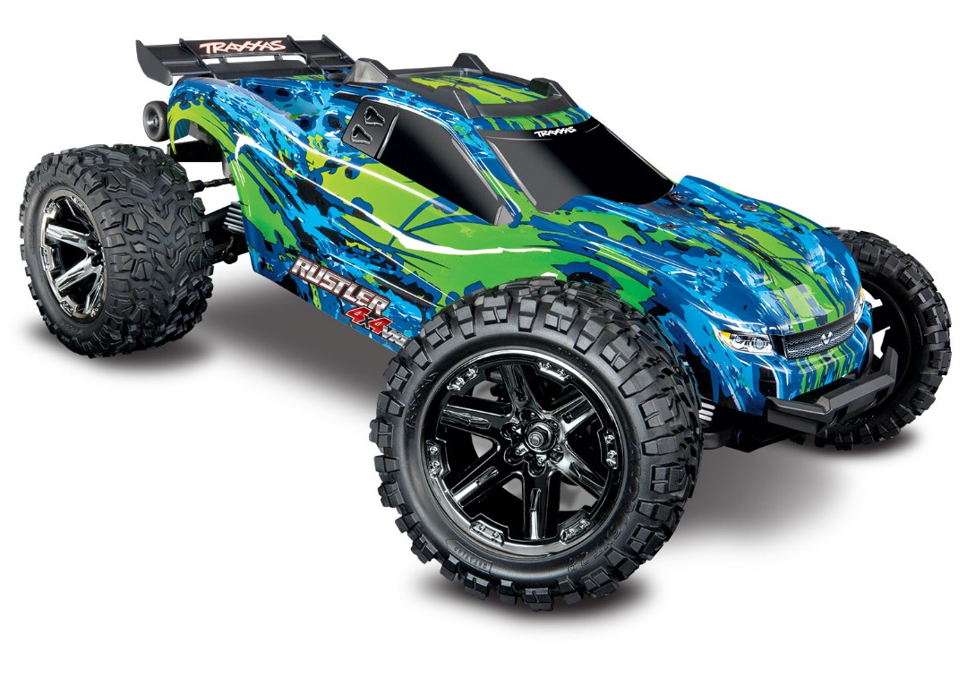 Traxxas Rustler VXL Brushless 1/10 RTR 4x4 Stadium Truck - Green, TSM, TQi, No Battery/Charger