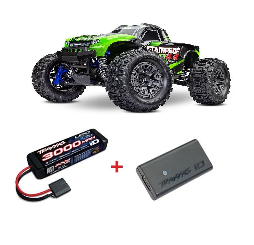 Traxxas Stampede 1/10 4X4 Brushless Monster Truck RTR with TQ 2.4GHz Radio System and BL-2s ESC (Fwd/Rev)Requires Battery and Charger - Green Available November 2023