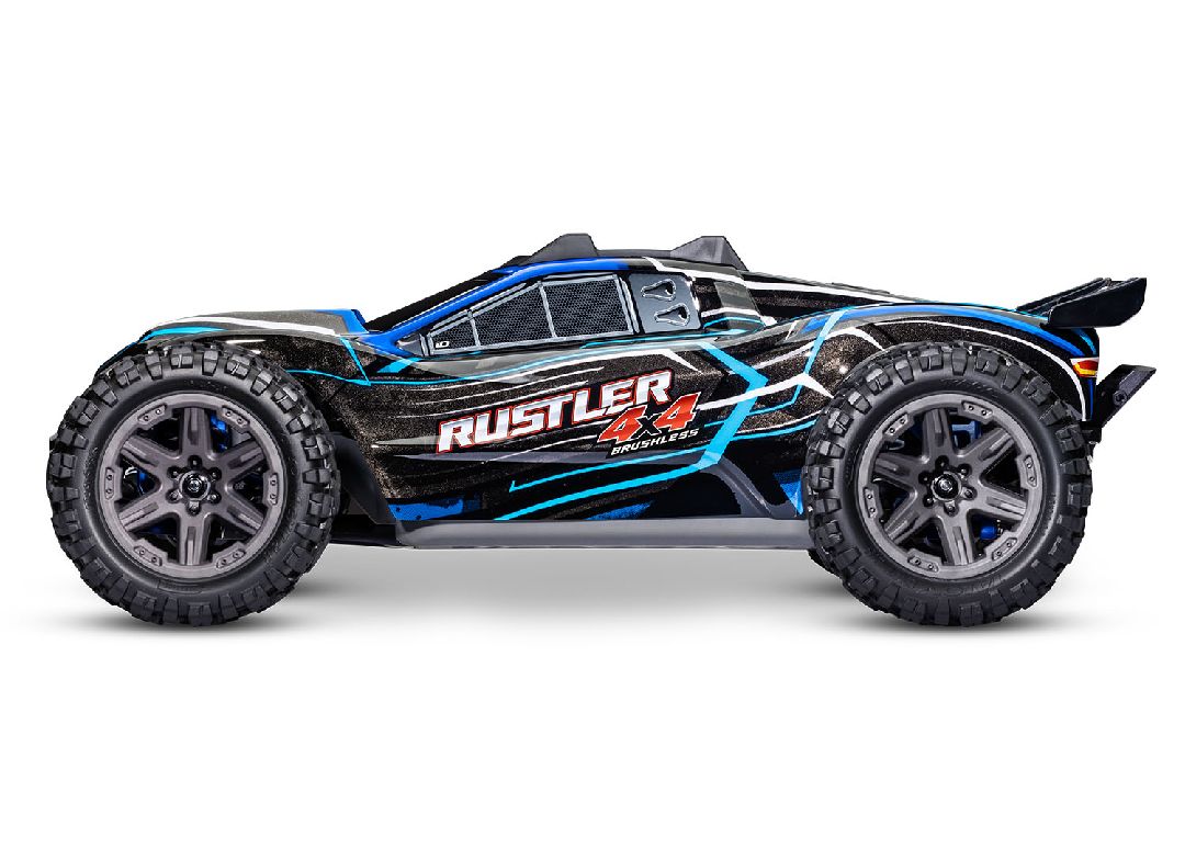 Traxxas 1/10 Rustler BL-2S 4x4 RTR - Blue w/ Charger & Battery