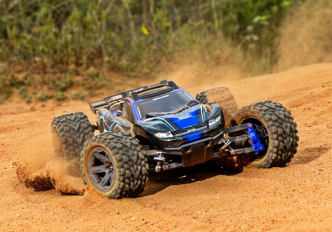 Traxxas 1/10 Rustler BL-2S 4x4 RTR - Blue w/ Charger & Battery