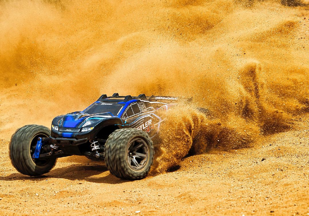 Traxxas 1/10 Rustler BL-2S 4x4 RTR - Blue w/ Charger & Battery