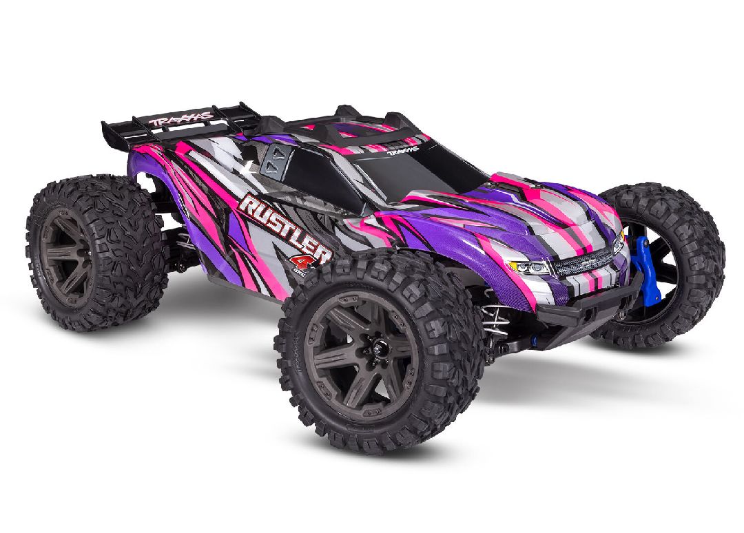 Traxxas Rustler 1/10 4X4 Brushless Stadium Truck RTR with TQ 2.4GHz Radio System and BL-2s ESC (Fwd/Rev)Requires Battery and Charger - Pink