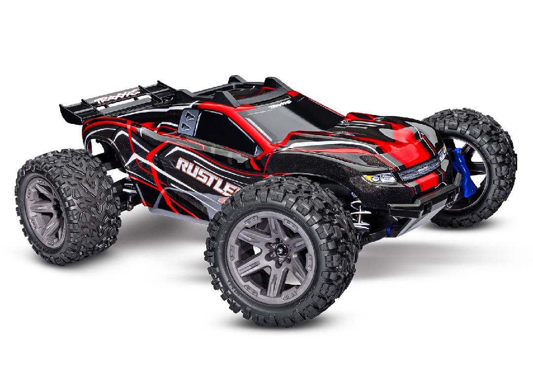 Traxxas Rustler 1/10 4X4 Brushless Stadium Truck RTR with TQ 2.4GHz Radio System and BL-2s ESC (Fwd/Rev)Requires Battery and Charger - Red - In Store Sales Start Sept. 29, 2023 - Online Sales Begin Oct. 13, 2023