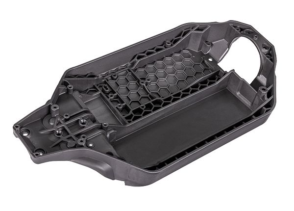 Traxxas Chassis, charcoal gray (162mm long battery compartment) (fits flat style battery packs) (use only with #7430R front bulkhead & #6726X battery hold-down)