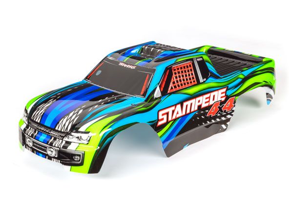 Traxxas Body, Stampede 4X4, Blue (Painted, Decals Applied) - Click Image to Close