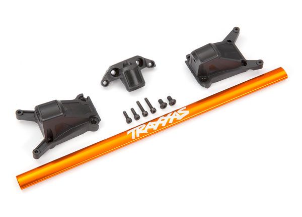 Traxxas Chassis brace kit, orange (fits Rustler 4X4 or Slash 4X4 models equipped with Low-CG chassis)