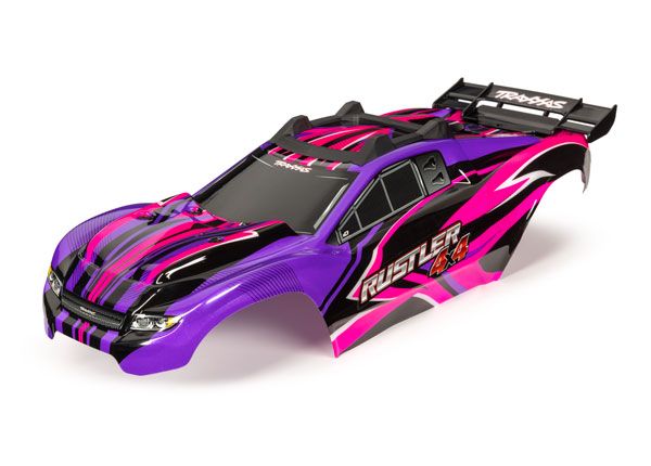 Traxxas Body, Rustler 4X4, Pink & Purple Decal Sheet - Click Image to Close