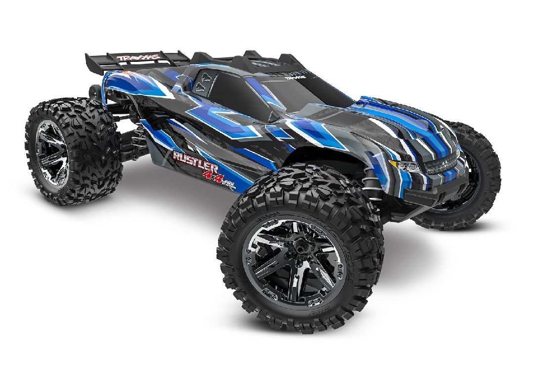 Traxxas Rustler VXL Brushless 1/10 4X4 Stadium Truck with TQi™ Traxxas Link™ Enabled 2.4GHz Radio System & Traxxas Stability Management (TSM) - Blue