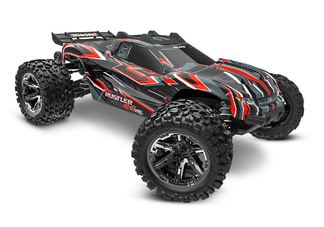 Traxxas Rustler VXL Brushless 1/10 4X4 Stadium Truck with TQi™ Traxxas Link™ Enabled 2.4GHz Radio System & Traxxas Stability Management (TSM) - Red