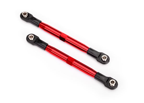 Traxxas Toe Links 87mm,Front/Rear - Red Aluminum - Click Image to Close