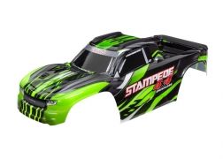 Traxxas Body Stampede 4X4 Brushless Green (Painted Decals Applied) (Assembled With Front & Rear Body Mounts And Rear Body Support For Clipless Mounting)