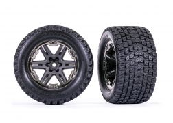 Traxxas glued (2.8") (RXT black chrome wheels, Gravix tires) - Click Image to Close