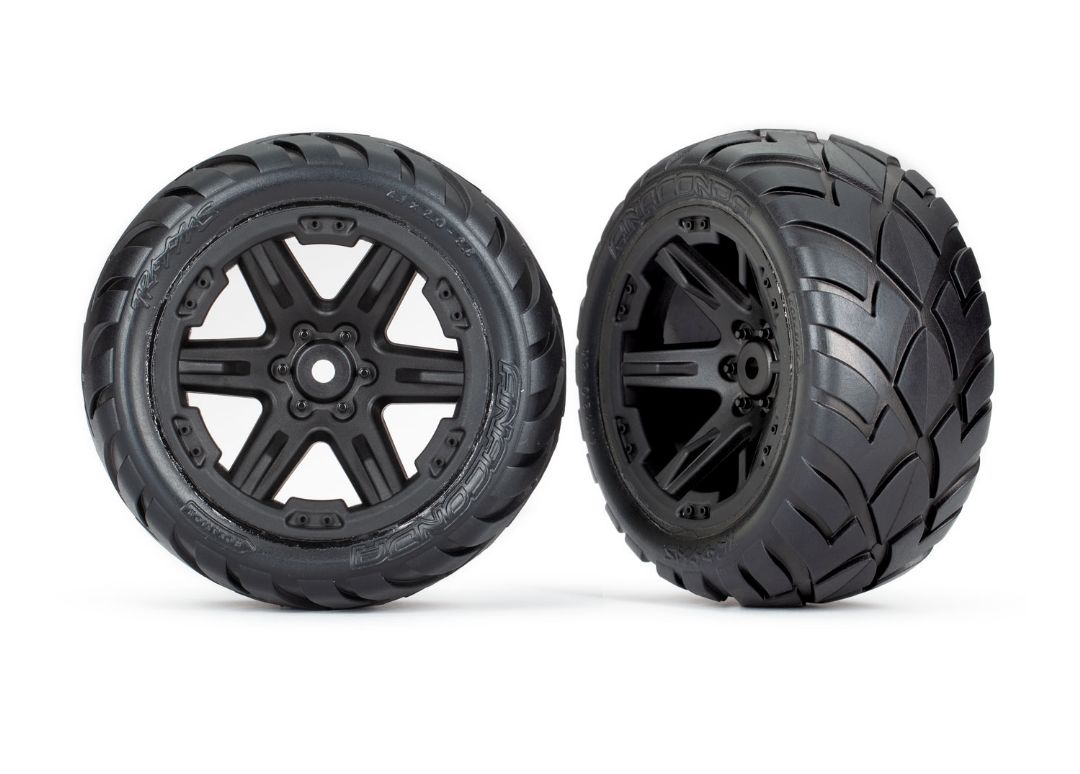 Traxxas Tires & wheels 2.8" RXT Blk Whls Anaconda Tires 2WD Rear