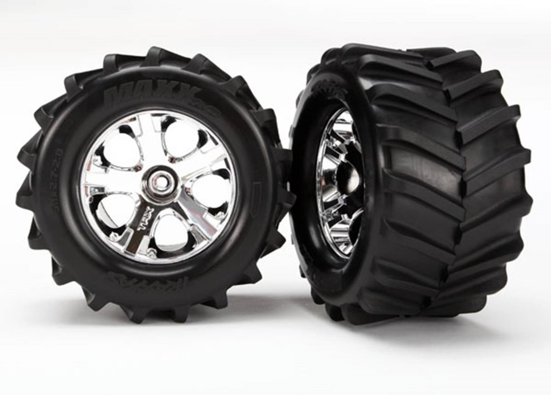 Traxxas Tires and wheels, assembled, glued 2.8" (2) - Click Image to Close