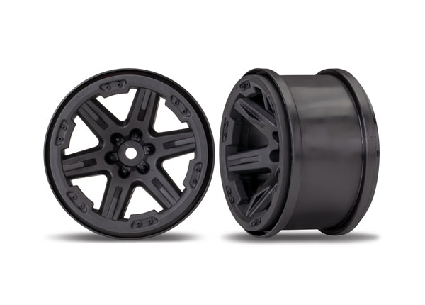 Traxxas Wheels, Rustler 4X4 2.8" (black) (2) - Click Image to Close