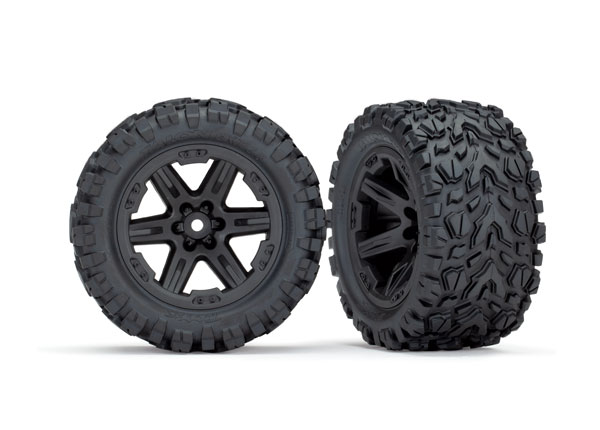 Traxxas Tires & wheels, assembled, glued (2.8") (Rustler 4X4)
