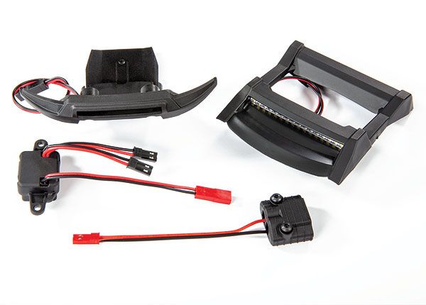 Traxxas LED light set, complete (includes bumper with LED lights, roof skid plate with LED lights, 3-volt accessory power supply, and power tap connector (with cable)) (fits #6717 body)