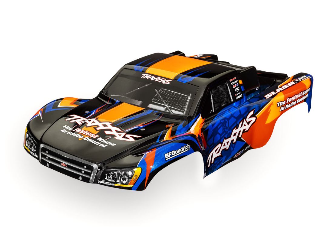 Traxxas Body, Slash VXL 2WD Orange & Blue (Painted) - Click Image to Close