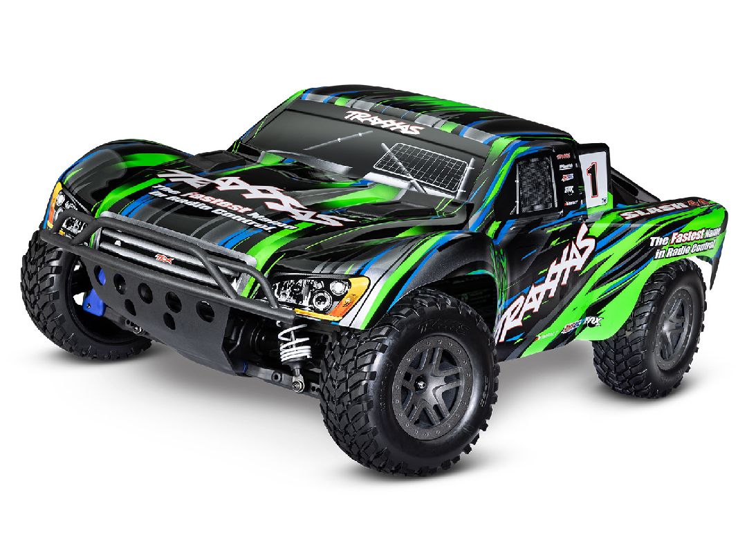 Traxxas Slash 1/10 4X4 Brushless Electric Short Course Truck RTR with TQ 2.4GHz Radio System, BL-2s ESC (Fwd/Rev) Requires Battery and Charger - Green -In Store Sales Start Sept. 29, 2023 - Online Sales Begin Oct. 13, 2023